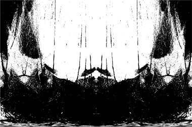 Grunge dikey olarak simetrik siyah beyaz doku. Tek renkli yıpranmış kaplama deseni. 