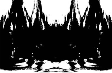 Grunge dikey olarak simetrik siyah beyaz doku. Tek renkli yıpranmış kaplama deseni. 