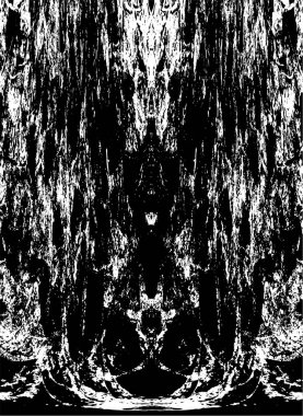 Grunge dikey olarak simetrik siyah beyaz doku. Tek renkli yıpranmış kaplama deseni. 