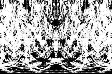 Grunge dikey olarak simetrik siyah beyaz doku. Tek renkli yıpranmış kaplama deseni. 