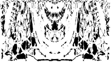 Grunge dikey olarak simetrik siyah beyaz doku. Tek renkli yıpranmış kaplama deseni. 