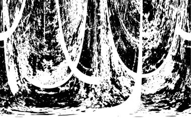 Grunge üst üste biniyor. Soyut siyah-beyaz vektör arkaplanı. Çatlak, leke ve noktalarda kirli desenli tek renkli klasik yüzey. Karanlık korku tarzında eski bir duvar.