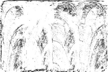 Grunge üst üste biniyor. Soyut siyah-beyaz vektör arkaplanı. Çatlak, leke ve noktalarda kirli desenli tek renkli klasik yüzey. Karanlık korku tarzında eski bir duvar.