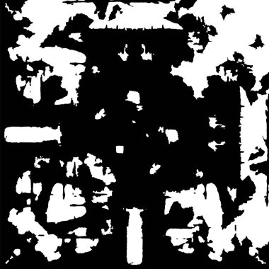 Grunge üst üste biniyor. Soyut siyah-beyaz vektör arkaplanı. Çatlak, leke ve noktalarda kirli desenli tek renkli klasik yüzey. Karanlık korku tarzında eski bir duvar.