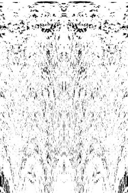 Grunge üst üste biniyor. Soyut siyah-beyaz vektör arkaplanı. Çatlak, leke ve noktalarda kirli desenli tek renkli klasik yüzey. Karanlık korku tarzında eski bir duvar.