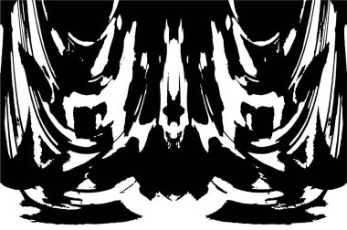 Grunge üst üste biniyor. Soyut siyah-beyaz vektör arkaplanı. Çatlak, leke ve noktalarda kirli desenli tek renkli klasik yüzey. Karanlık korku tarzında eski bir duvar.