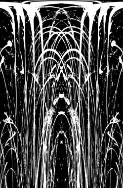 Grunge üst üste biniyor. Soyut siyah-beyaz vektör arkaplanı. Çatlak, leke ve noktalarda kirli desenli tek renkli klasik yüzey. Karanlık korku tarzında eski bir duvar.