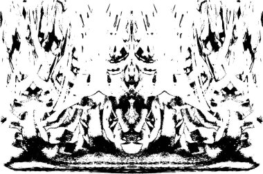 Grunge dikey olarak simetrik siyah beyaz doku. Tek renkli yıpranmış kaplama deseni. 