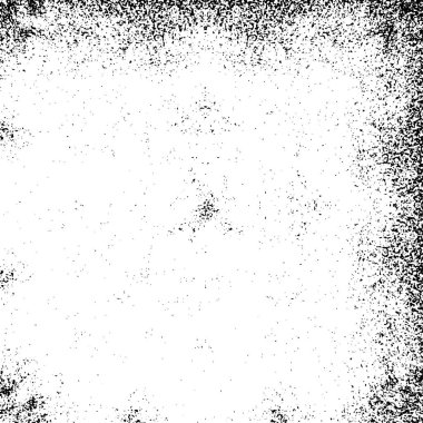 Grunge üst üste biniyor. Soyut siyah-beyaz vektör arkaplanı. Çatlak, leke ve noktalarda kirli desenli tek renkli klasik yüzey. Karanlık korku tarzında eski bir duvar.