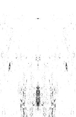 Grunge üst üste biniyor. Soyut siyah-beyaz vektör arkaplanı. Çatlak, leke ve noktalarda kirli desenli tek renkli klasik yüzey. Karanlık korku tarzında eski bir duvar.