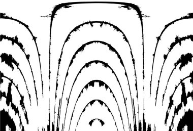 Grunge üst üste biniyor. Soyut siyah-beyaz vektör arkaplanı. Çatlak, leke ve noktalarda kirli desenli tek renkli klasik yüzey. Karanlık korku tarzında eski bir duvar.