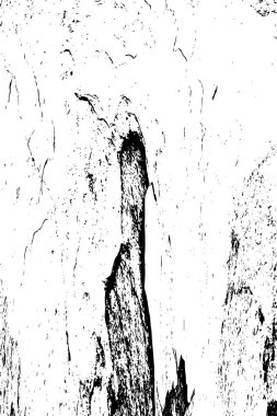 Grunge üst üste biniyor. Soyut siyah-beyaz vektör arkaplanı. Çatlak, leke ve noktalarda kirli desenli tek renkli klasik yüzey. Karanlık korku tarzında eski bir duvar.