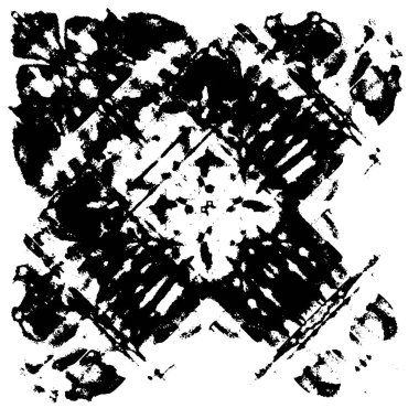 Grunge üst üste biniyor. Soyut siyah-beyaz vektör arkaplanı. Çatlak, leke ve noktalarda kirli desenli tek renkli klasik yüzey. Karanlık korku tarzında eski bir duvar.