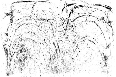 Grunge üst üste biniyor. Soyut siyah-beyaz vektör arkaplanı. Çatlak, leke ve noktalarda kirli desenli tek renkli klasik yüzey. Karanlık korku tarzında eski bir duvar.