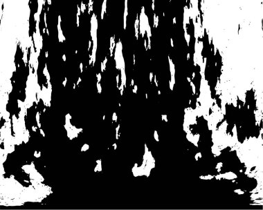 Grunge üst üste biniyor. Soyut siyah-beyaz vektör arkaplanı. Çatlak, leke ve noktalarda kirli desenli tek renkli klasik yüzey. Karanlık korku tarzında eski bir duvar.