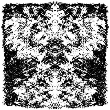 Grunge üst üste biniyor. Soyut siyah-beyaz vektör arkaplanı. Çatlak, leke ve noktalarda kirli desenli tek renkli klasik yüzey. Karanlık korku tarzında eski bir duvar.