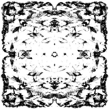 Grunge üst üste biniyor. Soyut siyah-beyaz vektör arkaplanı. Çatlak, leke ve noktalarda kirli desenli tek renkli klasik yüzey. Karanlık korku tarzında eski bir duvar.