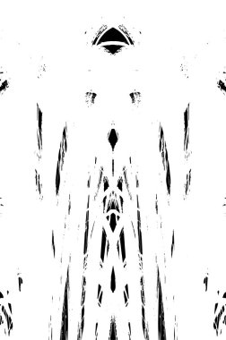 Grunge üst üste biniyor. Soyut siyah-beyaz vektör arkaplanı. Çatlak, leke ve noktalarda kirli desenli tek renkli klasik yüzey. Karanlık korku tarzında eski bir duvar.