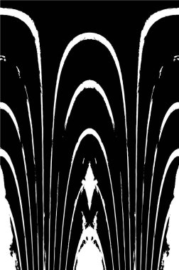 Grunge dikey olarak simetrik siyah beyaz doku. Tek renkli yıpranmış kaplama deseni. 