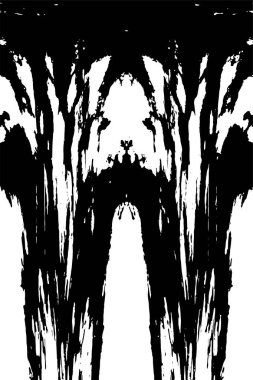 Grunge dikey olarak simetrik siyah beyaz doku. Tek renkli yıpranmış kaplama deseni. 