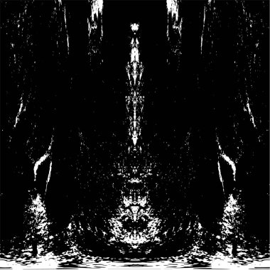 Grunge dikey olarak simetrik siyah beyaz doku. Tek renkli yıpranmış kaplama deseni. 