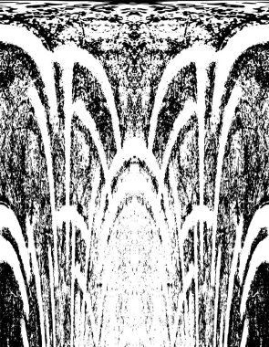 Grunge dikey olarak simetrik siyah beyaz doku. Tek renkli yıpranmış kaplama deseni. 