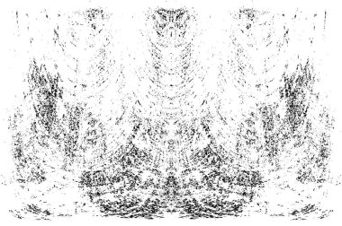 Grunge dikey olarak simetrik siyah beyaz doku. Tek renkli yıpranmış kaplama deseni. 