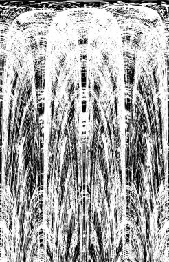 Grunge dikey olarak simetrik siyah beyaz doku. Tek renkli yıpranmış kaplama deseni. 