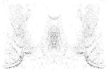 Grunge dikey olarak simetrik siyah beyaz doku. Tek renkli yıpranmış kaplama deseni. 