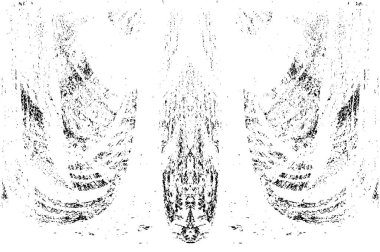 Grunge dikey olarak simetrik siyah beyaz doku. Tek renkli yıpranmış kaplama deseni. 