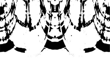 Grunge dikey olarak simetrik siyah beyaz doku. Tek renkli yıpranmış kaplama deseni. 