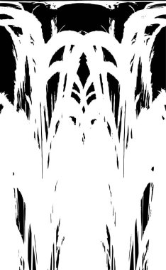 Grunge dikey olarak simetrik siyah beyaz doku. Tek renkli yıpranmış kaplama deseni. 