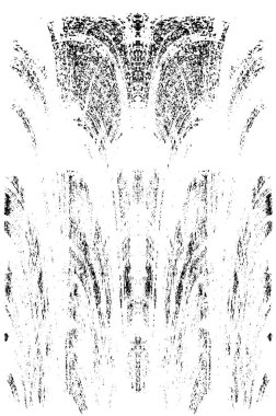 Grunge dikey olarak simetrik siyah beyaz doku. Tek renkli yıpranmış kaplama deseni. 