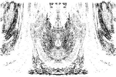 Grunge dikey olarak simetrik siyah beyaz doku. Tek renkli yıpranmış kaplama deseni. 