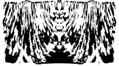 Grunge dikey olarak simetrik siyah beyaz doku. Tek renkli yıpranmış kaplama deseni. 