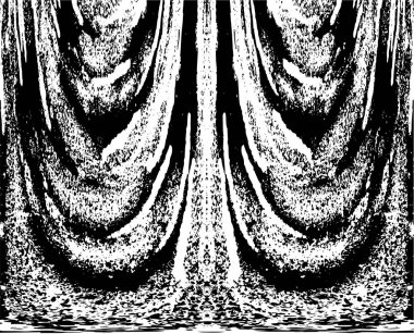 Grunge dikey olarak simetrik siyah beyaz doku. Tek renkli yıpranmış kaplama deseni. 