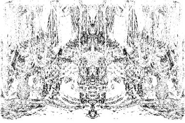 Grunge dikey olarak simetrik siyah beyaz doku. Tek renkli yıpranmış kaplama deseni. 