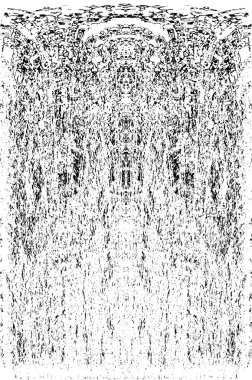 Grunge dikey olarak simetrik siyah beyaz doku. Tek renkli yıpranmış kaplama deseni. 