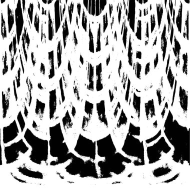 Grunge dikey olarak simetrik siyah beyaz doku. Tek renkli yıpranmış kaplama deseni. 