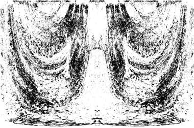 Grunge dikey olarak simetrik siyah beyaz doku. Tek renkli yıpranmış kaplama deseni. 