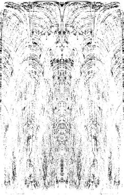 Grunge dikey olarak simetrik siyah beyaz doku. Tek renkli yıpranmış kaplama deseni. 