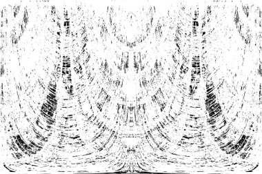 Grunge dikey olarak simetrik siyah beyaz doku. Tek renkli yıpranmış kaplama deseni. 