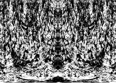 Grunge dikey olarak simetrik siyah beyaz doku. Tek renkli yıpranmış kaplama deseni. 