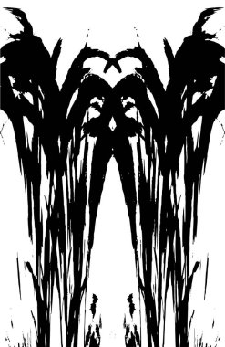 Grunge dikey olarak simetrik siyah beyaz doku. Tek renkli yıpranmış kaplama deseni. 