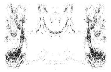 Grunge dikey olarak simetrik siyah beyaz doku. Tek renkli yıpranmış kaplama deseni. 