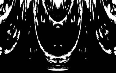 Grunge dikey olarak simetrik siyah beyaz doku. Tek renkli yıpranmış kaplama deseni. 