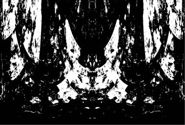 Grunge dikey olarak simetrik siyah beyaz doku. Tek renkli yıpranmış kaplama deseni. 