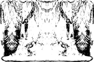 Grunge dikey olarak simetrik siyah beyaz doku. Tek renkli yıpranmış kaplama deseni. 