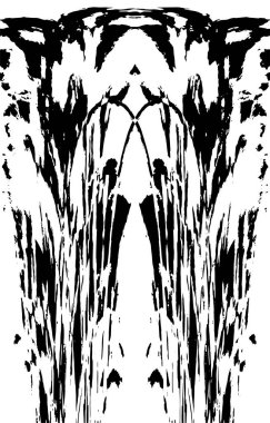 Grunge dikey olarak simetrik siyah beyaz doku. Tek renkli yıpranmış kaplama deseni. 