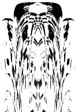 Grunge dikey olarak simetrik siyah beyaz doku. Tek renkli yıpranmış kaplama deseni. 